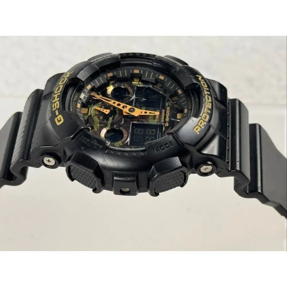 CASIO G-SHOCK GA-100CF-1A9 Camouflage Black Analog Digital Watch
